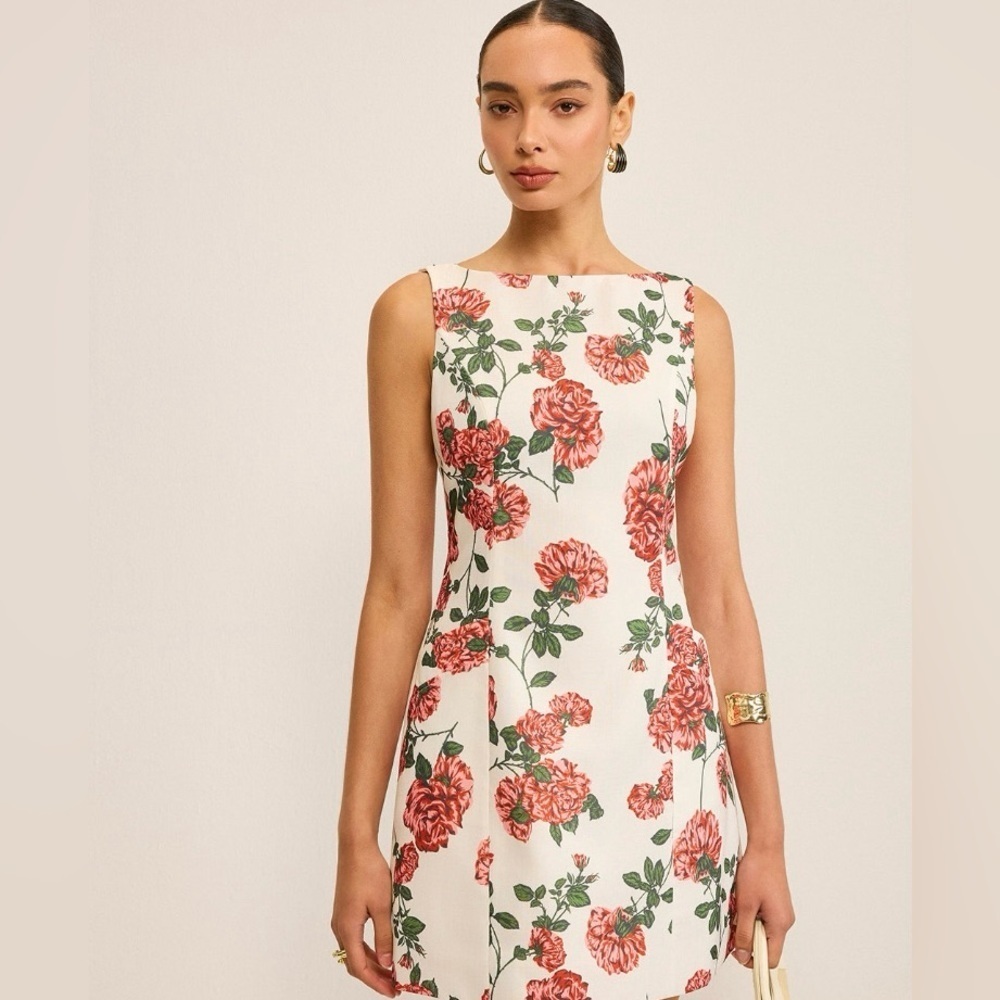 Commense Red Floral Mini Dress